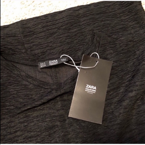 🆕 Zara textured pullover crew neck stretchy knee length long sleeve dr… - Picture 6 of 10